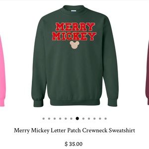 Merry Mickey patchwork letter Crewneck